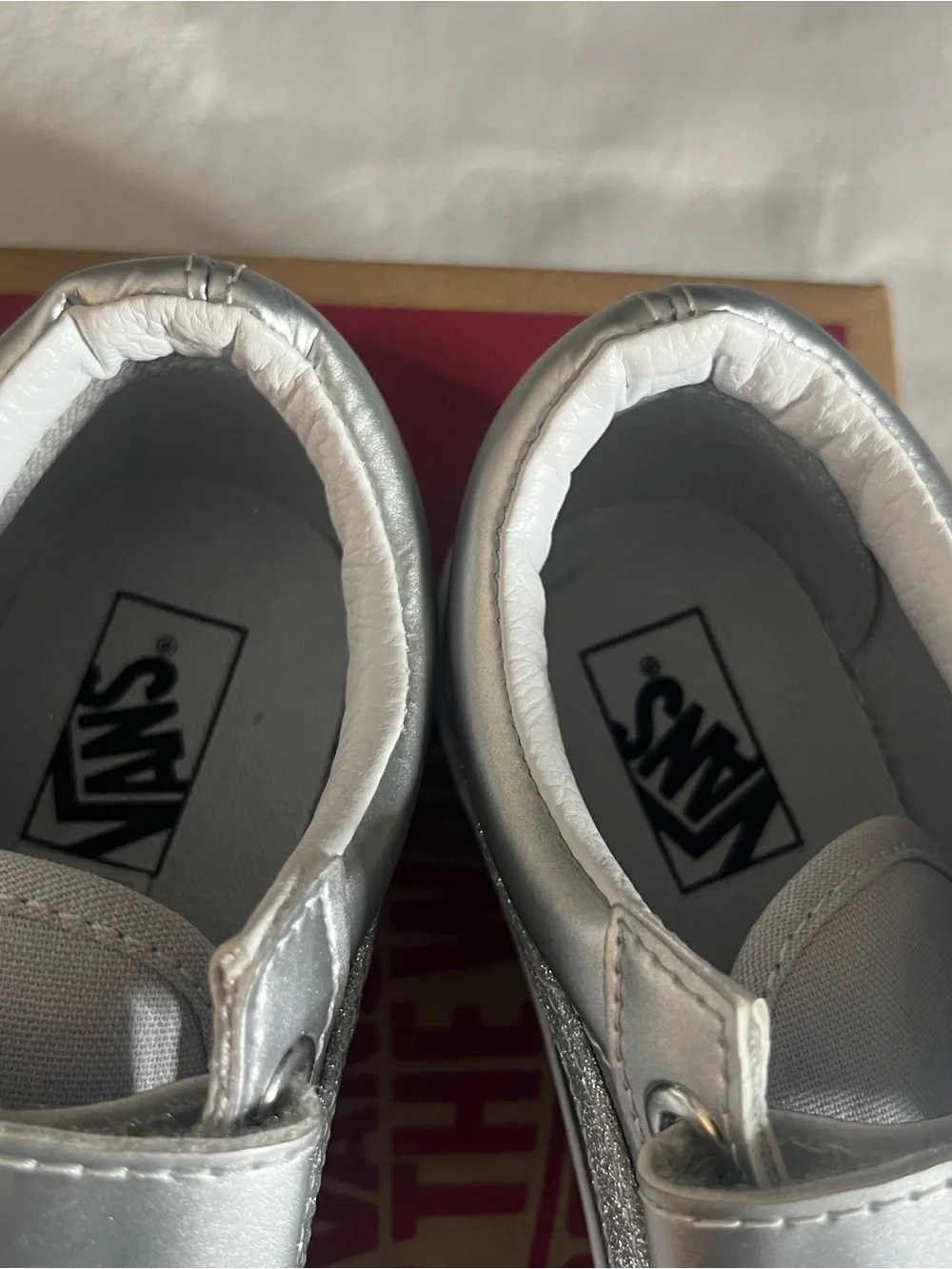 Kids Old Skool Dazzeled Lunar Gray Metallic Silver Glitter Sneakers Sz 2.5~NWB